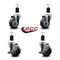 Service Caster 3.5'' Thermoplastic Rubber Wheel Swivel 1-1/2'' Expanding Stem Caster Set 2 Brakes, 4PK SCC-EX20S3514-TPRB-2-TLB-2-112 - alternate 2